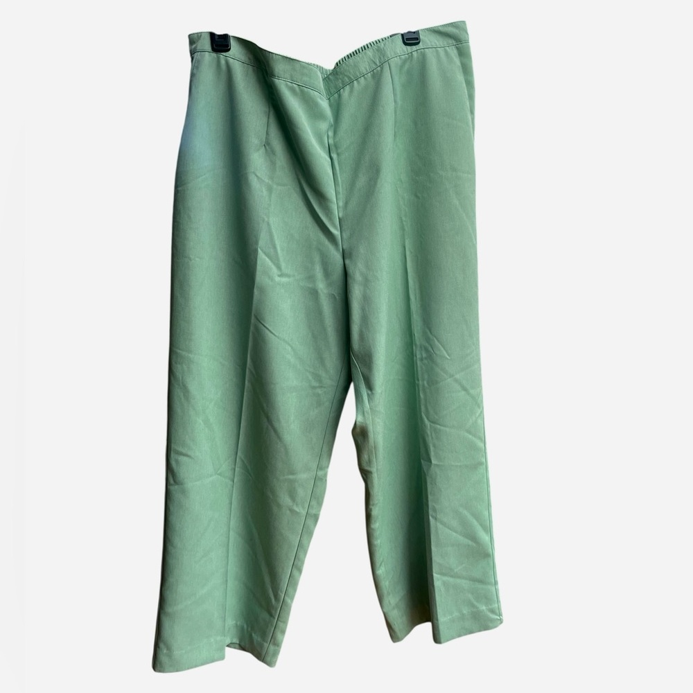 Classic Fit Light Green Elastic Waist Pants by Alfred Dunner